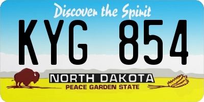ND license plate KYG854