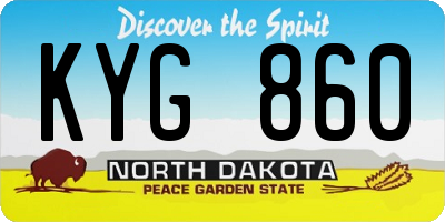 ND license plate KYG860