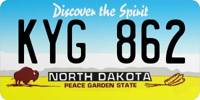 ND license plate KYG862