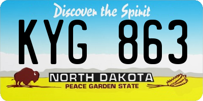ND license plate KYG863