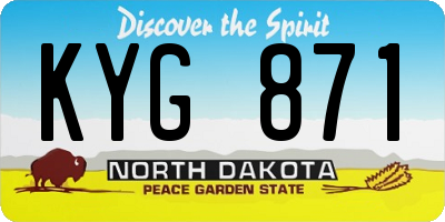 ND license plate KYG871