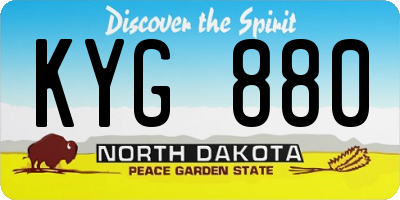 ND license plate KYG880