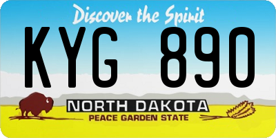 ND license plate KYG890