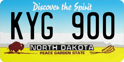 ND license plate KYG900