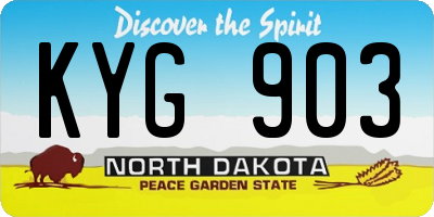 ND license plate KYG903