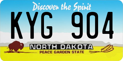 ND license plate KYG904