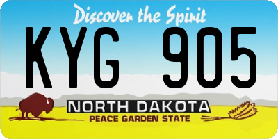 ND license plate KYG905