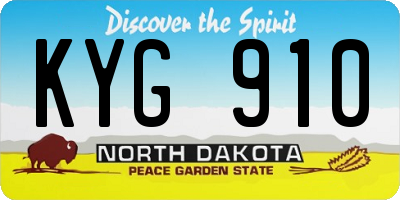 ND license plate KYG910
