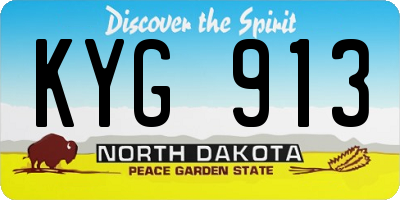 ND license plate KYG913