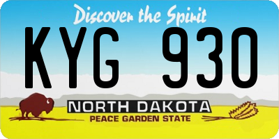 ND license plate KYG930
