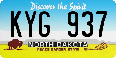 ND license plate KYG937