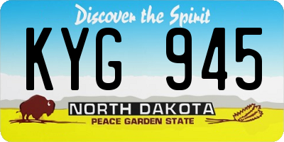 ND license plate KYG945