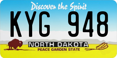 ND license plate KYG948