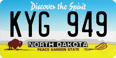 ND license plate KYG949