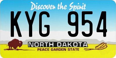 ND license plate KYG954