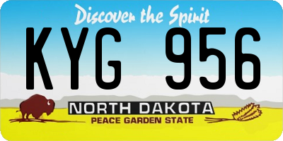 ND license plate KYG956