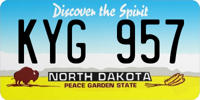 ND license plate KYG957