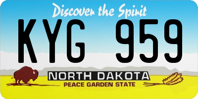 ND license plate KYG959