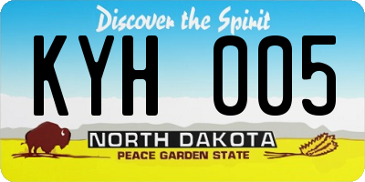 ND license plate KYH005