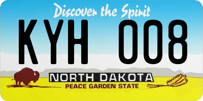 ND license plate KYH008