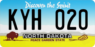 ND license plate KYH020