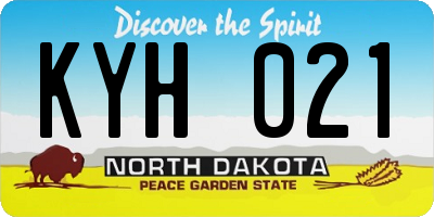 ND license plate KYH021