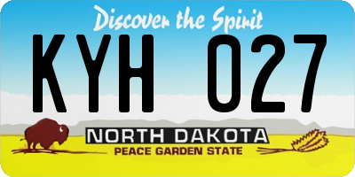 ND license plate KYH027