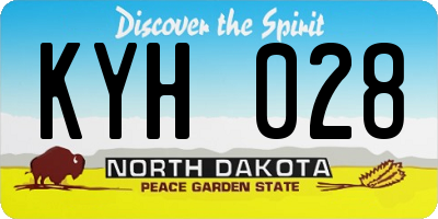 ND license plate KYH028