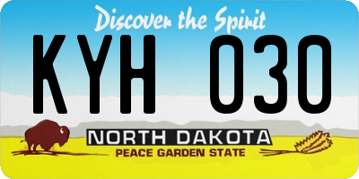 ND license plate KYH030