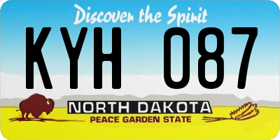 ND license plate KYH087