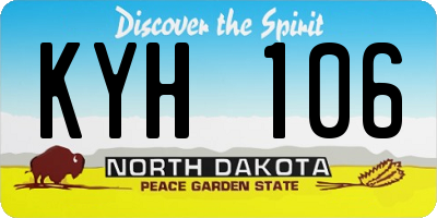 ND license plate KYH106