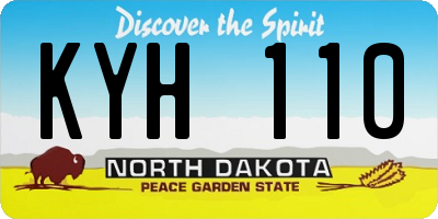 ND license plate KYH110
