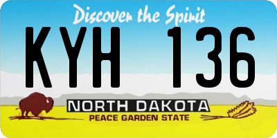 ND license plate KYH136