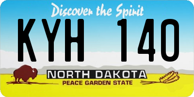 ND license plate KYH140