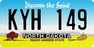 ND license plate KYH149