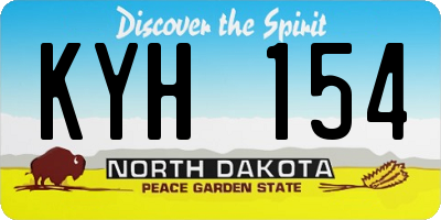 ND license plate KYH154