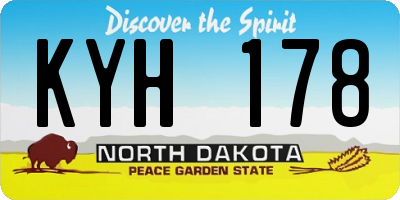 ND license plate KYH178