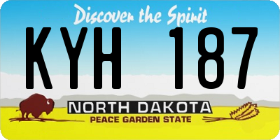 ND license plate KYH187