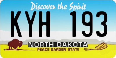 ND license plate KYH193