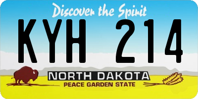 ND license plate KYH214