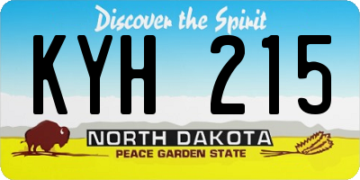 ND license plate KYH215