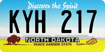 ND license plate KYH217