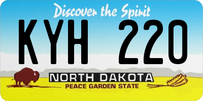 ND license plate KYH220