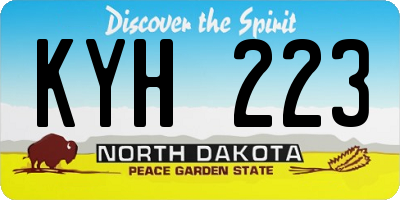 ND license plate KYH223