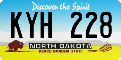 ND license plate KYH228