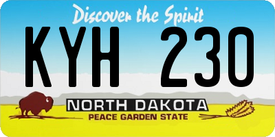 ND license plate KYH230