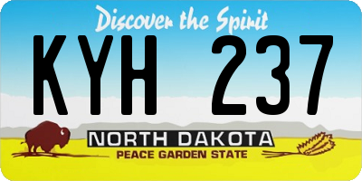 ND license plate KYH237