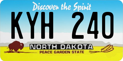 ND license plate KYH240
