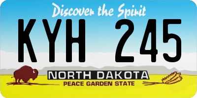 ND license plate KYH245