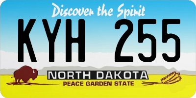 ND license plate KYH255
